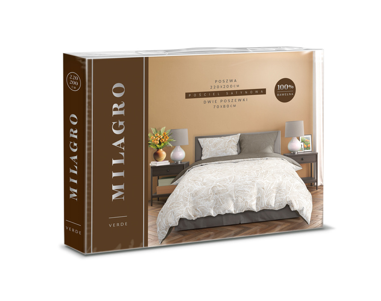 Komplet Pościeli Satyna Bawełniana 140x200+70x90 Milagro Verde 028