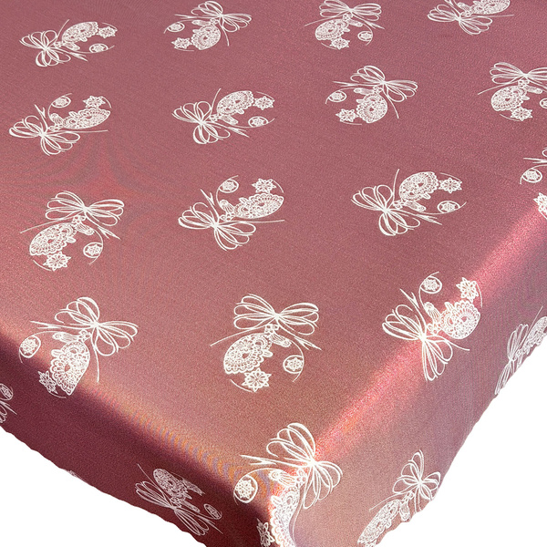 Dwustronny Obrus Plamoodporny Świąteczny Boże Narodzenie Bordowa Bombka