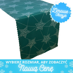 Dwustronne Bieżniki Plamoodporne Świąteczny Zielony Srebrne Gwiazdy