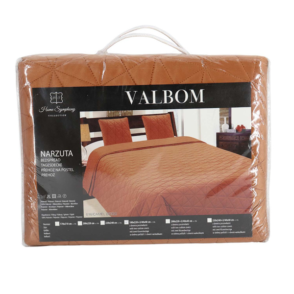 Narzuta Valbom Jasno Brązowa 016 + 2 poszewki