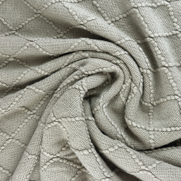 Koc Żakardowy Neria z Frędzlami Popiel Jasnoszary 150x200 cm