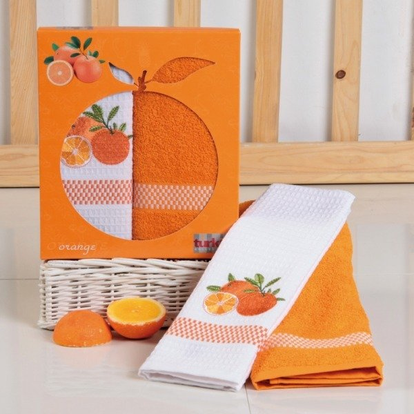 Komplet Ręczników Kuchennych Frutta 15B Pomarańcz