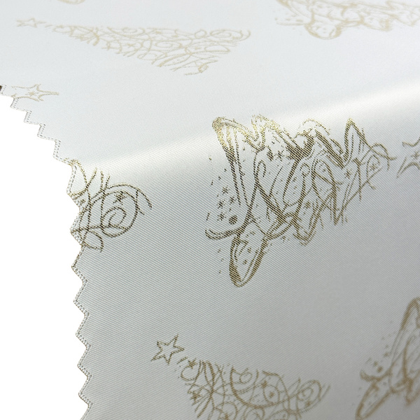 Dwustronne Bieżniki i Serwety Plamoodporne Świąteczny Boże Narodzenie Choinka Złoty Z-3401