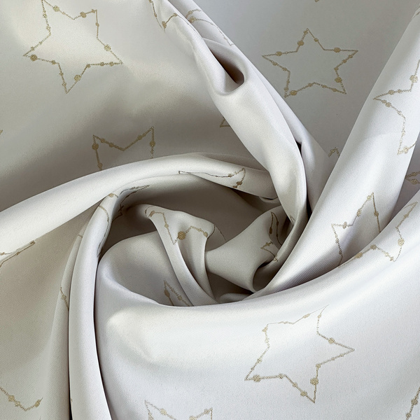 Dwustronny Obrus Plamoodporny Świąteczny Złoty Biały Gwiazdy 2561