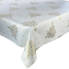 Dwustronny Obrus Plamoodporny Świąteczny Dzwonki Biały Złoty