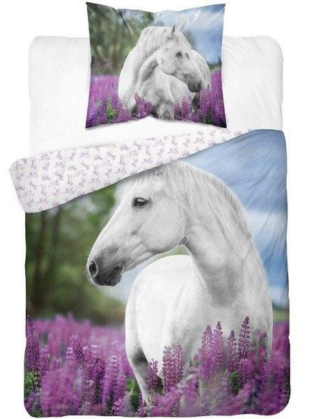 Pościel Bawełniana Mustang Koń w Lawendzie HORSE2722B