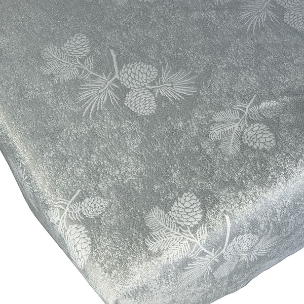 Dwustronny Obrus Plamoodporny Szyszki Srebrne