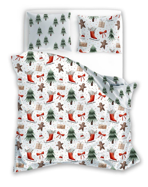 Komplet Pościeli 220x200+ 2x70x80 Scandic 078 Zima Pierniczki