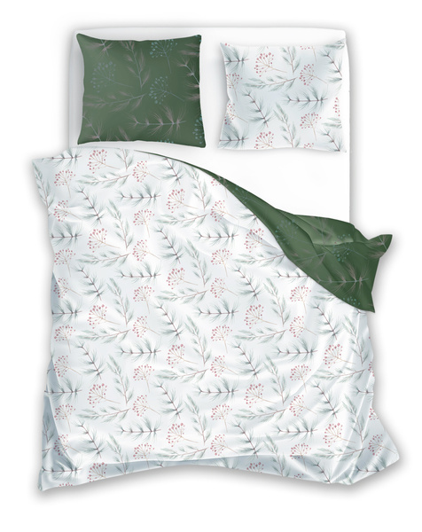 Komplet Pościeli Satyna Bawełniana 160x200+ 2x70x80 Milagro Verde 020