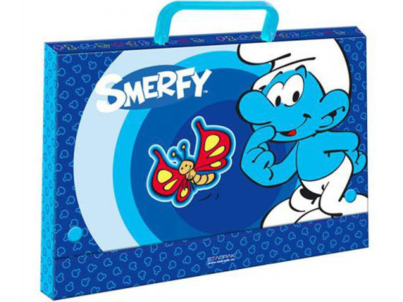 Teczka Szkolna z Rączką A4 Smerfy Smerf Disney