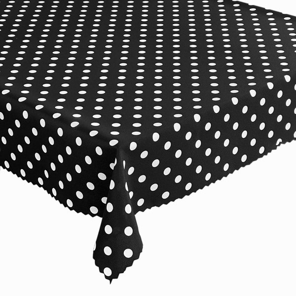 Obrus Plamoodporny Druk Kropki Czarny