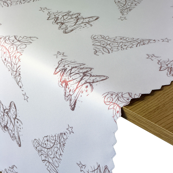 Dwustronne Bieżniki i Serwety Plamoodporne Świąteczny Boże Narodzenie Choinka Bordo Z-3401