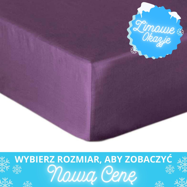 Prześcieradło Bawełniane z Gumką Satynowe Fioletowe 61