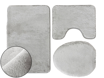 Dywaniki Łazienkowe Lombok II Jasny Szary 3 cz.