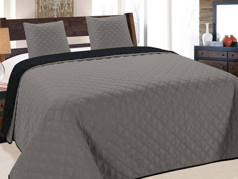 Dwustronna Narzuta Vigo II Czarny Grafit 013 220x240+2x40x40