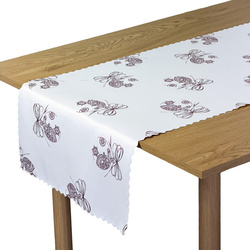 Dwustronne Bieżniki i Serwety Plamoodporne Świąteczny Boże Narodzenie Bordowa Bombka