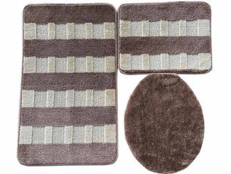Dywaniki Łazienkowe Trangan Brązowy Beżowy CF02 - Trzyczęściowy