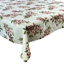 Obrus Plamoodporny Druk Wiśniowy Sad Beż