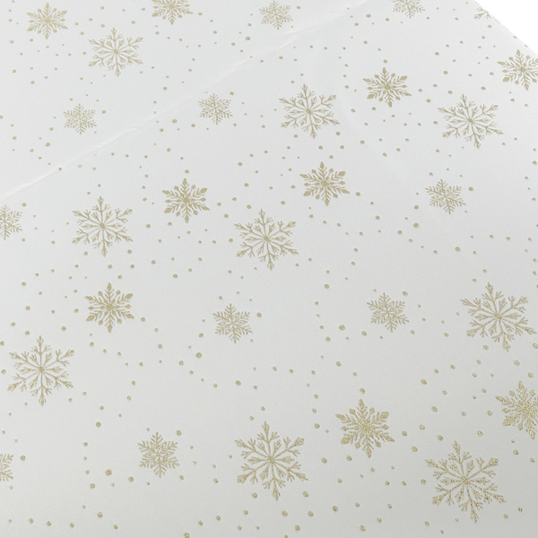 Dwustronny Obrus Plamoodporny Świąteczny Śnieg II Złoty