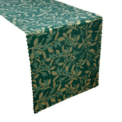 Dwustronne Bieżniki Plamoodporne Świąteczny Zielony Jemioła Z-3514