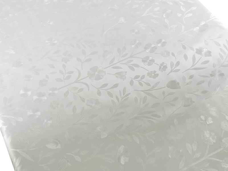 Obrus Ceratowy Biały Kwiaty Pearl ZG-7161A