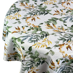 Obrus Plamoodporny Druk Okrągły Fantazyjne Liście