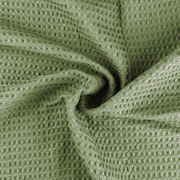 Koc Żakardowy Alta z Frędzlami Struktura Wafla Zielony 150x200 cm