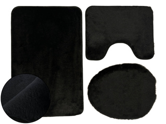 Dywaniki Łazienkowe Lombok II Czarny 3 cz.