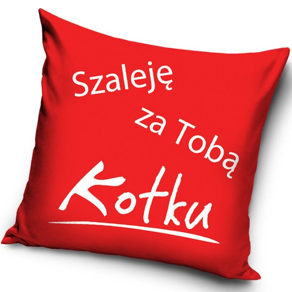 Poduszka Dekoracyjna Walentynki Szaleję za Tobą WAL01 40x40 cm