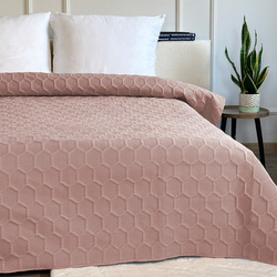 Dwustronna Narzuta Parla 3D Pudrowy Róż 180x220 Bez Poszewek