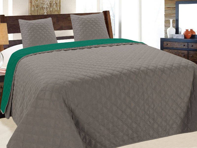 Dwustronna Narzuta Vigo II Emerald Szary Grafit 013 180x220+2x40x40 