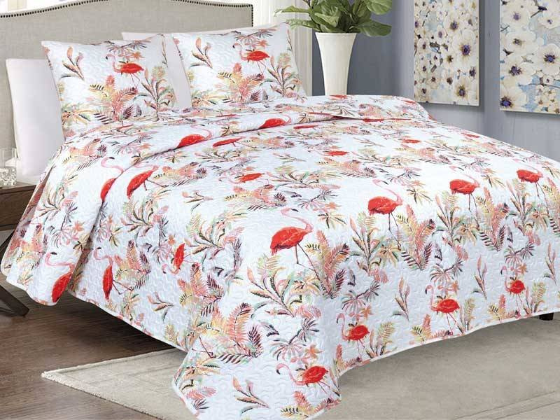 Dwustronna Narzuta TAVIRA BJ-064 Flamingos 220x240+2x40x40