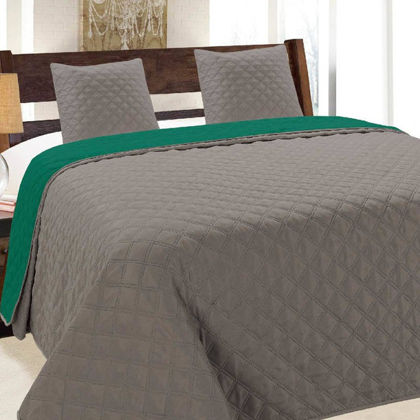 Dwustronna Narzuta Vigo II Emerald Szary Grafit 013 180x220+2x40x40 