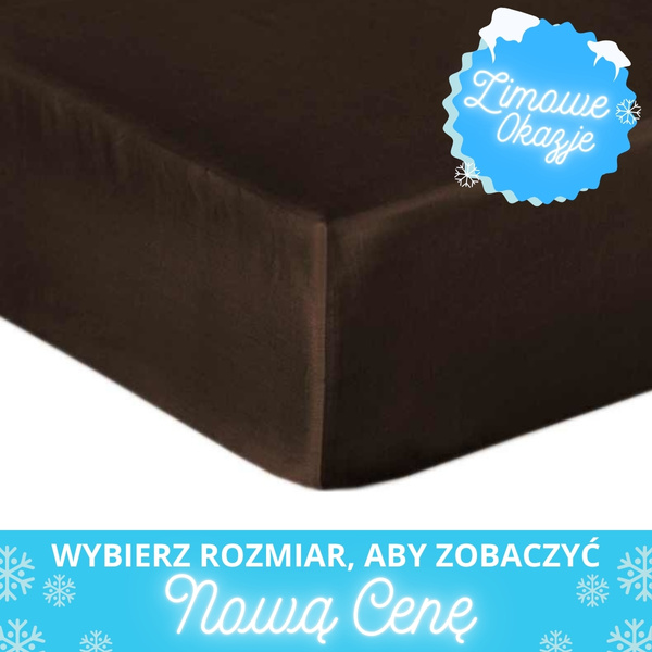 Prześcieradło Bawełniane z Gumką Satynowe Czekoladowe 53