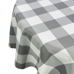 Obrus Plamoodporny Alice Druk Krata Szary Okrągły