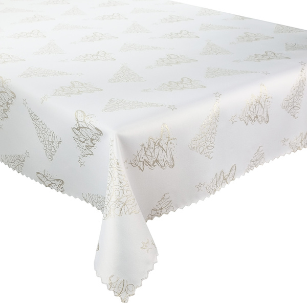 Dwustronny Obrus Plamoodporny Świąteczny Boże Narodzenie Choinka Złoty Z-3401