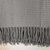 Koc Żakardowy Alta z Frędzlami Struktura Wafla Szary 200x220 cm