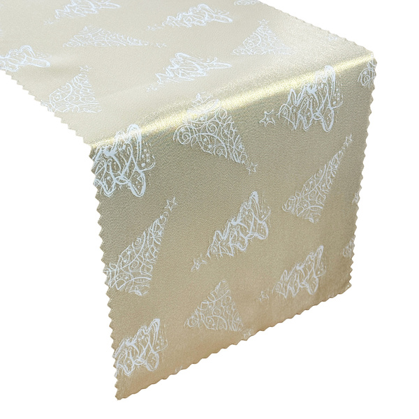 Dwustronne Bieżniki i Serwety Plamoodporne Świąteczny Boże Narodzenie Choinka Złoty Z-3401