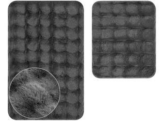 Dywaniki Łazienkowe Aruba 3D Ciemny Szary 2 cz.