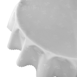 Obrus Plamoodporny 147 Biały Różyczki Okrągły