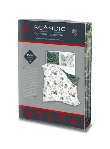 Komplet Pościeli 220x200+ 2x70x80 Scandic 083 Jarzębina Szyszki