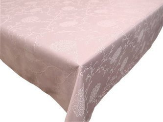 Obrus Obszywany Plamoodporny Żakardowy Ines Fioletowe Kwiaty