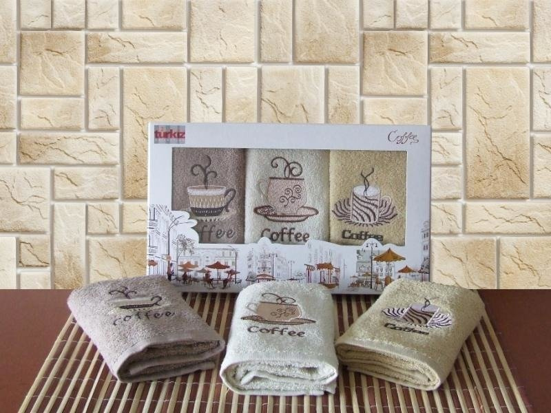 Komplet Ręczników Kuchennych Cotton Coffee 15B Kakao Ecru Beż