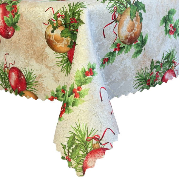 Dwustronny Obrus Plamoodporny Bombki