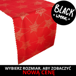 Dwustronne Bieżniki Plamoodporne Świąteczny Czerwony Złote Gwiazdy Z-3418