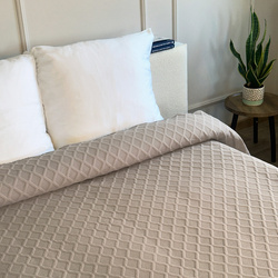 Dwustronna Narzuta Parla 3D Taupe Beżowy 220x240 Bez Poszewek