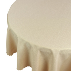 Obrus Plamoodporny Premium 555 Jasny Beżowy Okrągły