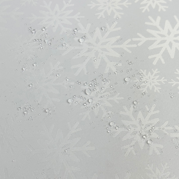 Obrus Plamoodporny Świąteczny Boże Narodzenie Śnieg Z-3489 Biały Okrągły