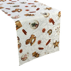 Bieżnik Plamoodporny Druk Boże Narodzenie Wooden Story Gold