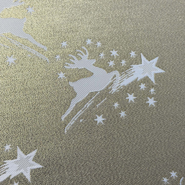 Dwustronny Obrus Plamoodporny Świąteczny Renifer Złoty